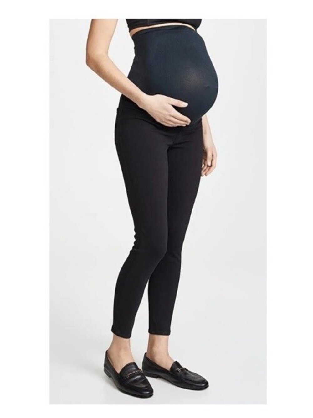 Spanx Pants Womens S Black Pull On Mama Ankle Jean-Ish 20154R Maternity.    Gg